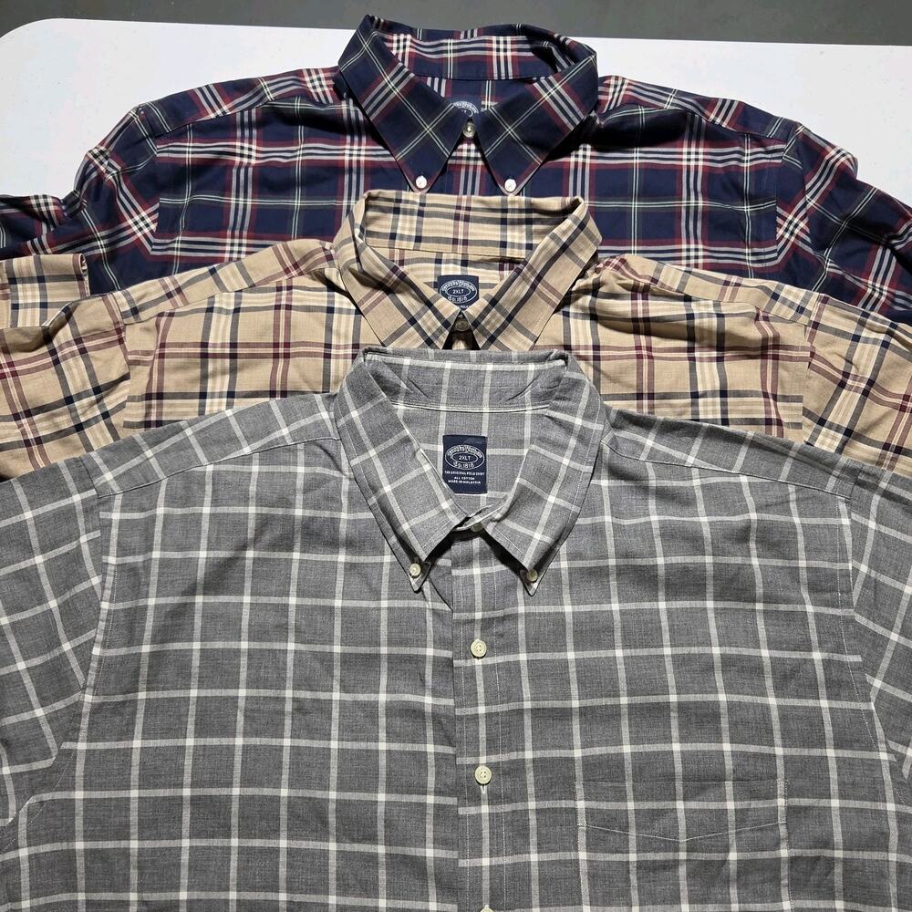 Lot of 3 Brooks Brothers Men's Size 2XLT Long Sleeve Button Down Shirts